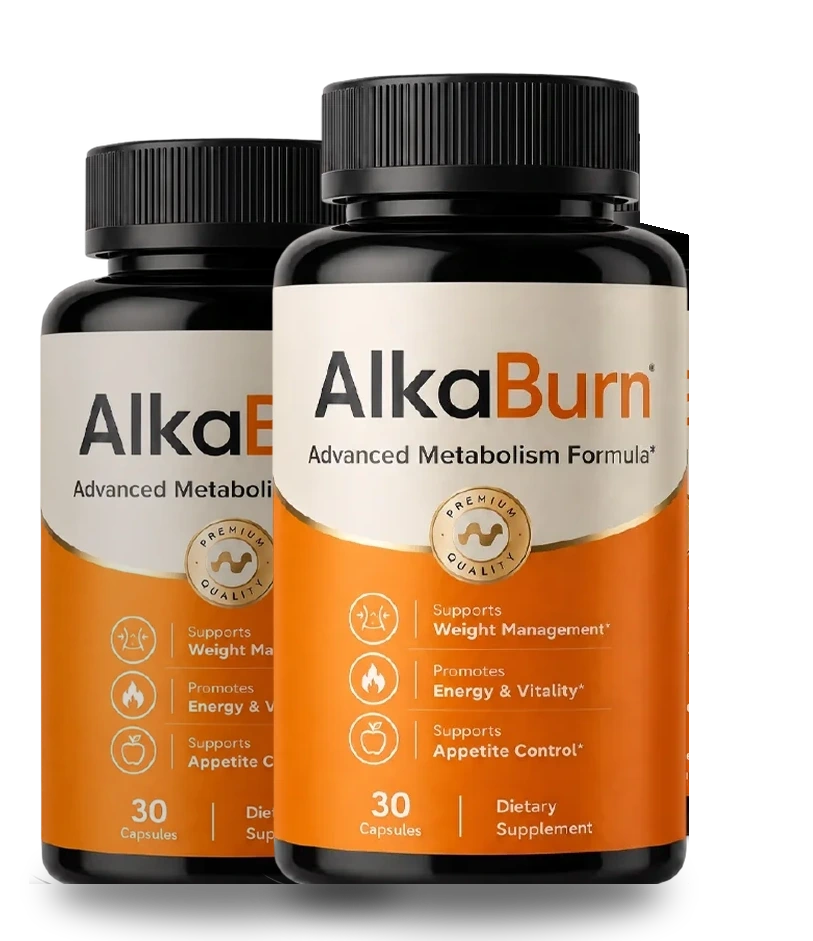 AlkaBurn 2-bottle metabolism supplement package